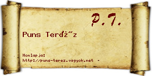 Puns Teréz névjegykártya